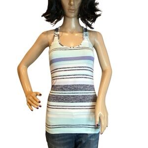 Lululemon Cool Racerback Striped Athletic Workout Active Yoga Tank Top Sz 0? VGC